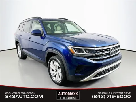 Blue 2021 Volkswagen Atlas 3.6L V6 SE w/Technology for sale in Summerville, SC