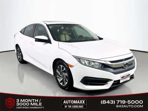 White 2017 Honda Civic EX for sale in Summerville, SC