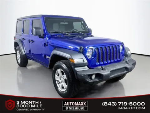 Blue 2019 Jeep Wrangler Unlimited Sport S for sale in Summerville, SC