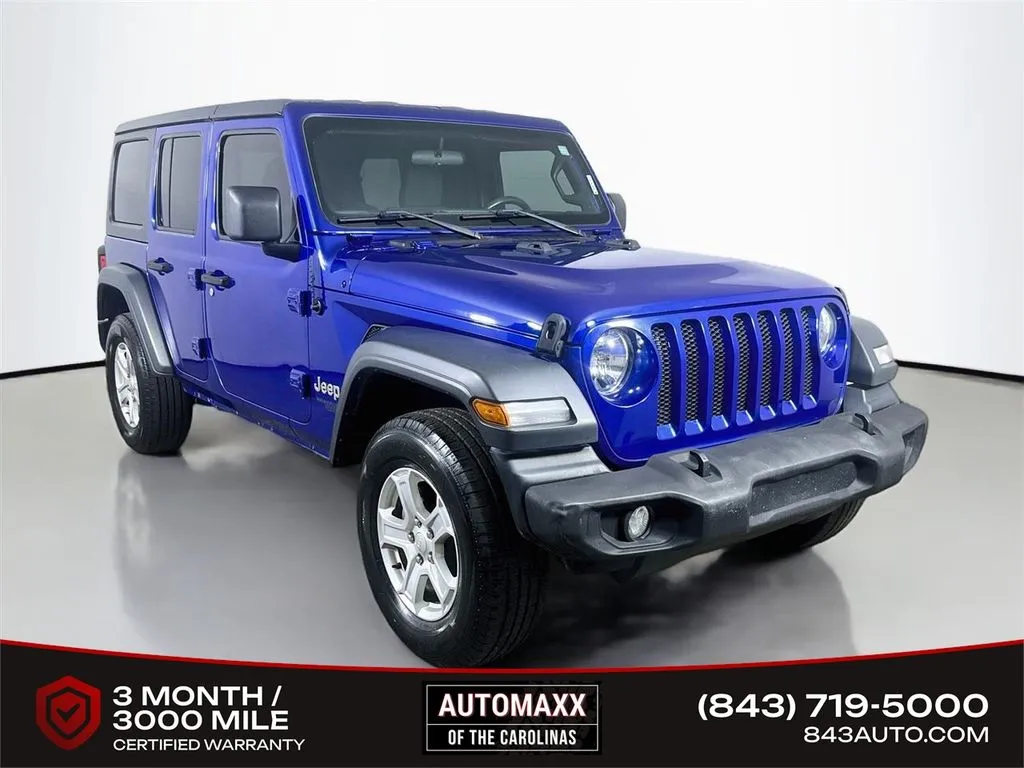 Blue 2019 Jeep Wrangler Unlimited Sport S for sale in Summerville, SC