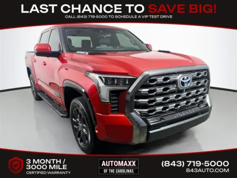 Red 2023 Toyota Tundra Hybrid Platinum for sale in Summerville, SC