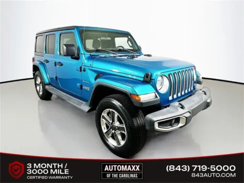 Blue 2020 Jeep Wrangler Unlimited Sahara for sale in Summerville, SC