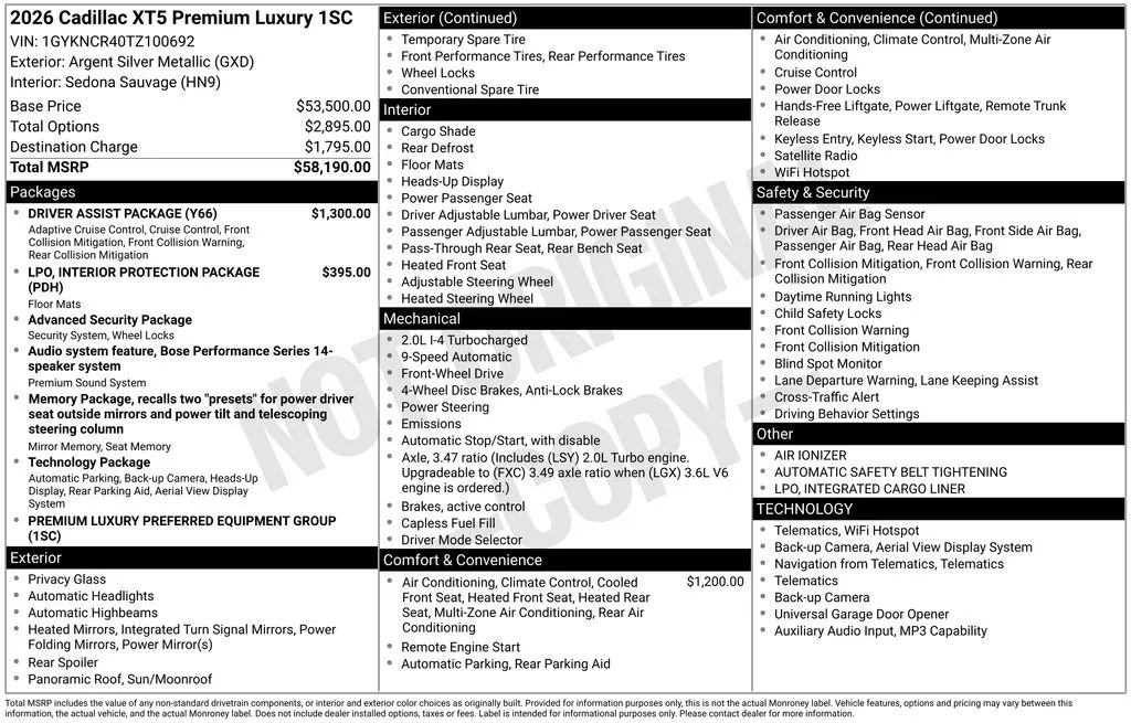 2026 Cadillac XT5 Premium Luxury for sale in Pensacola, FL