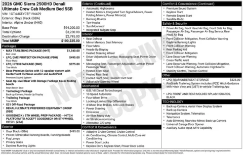 Black 2026 GMC Sierra 2500HD Denali Ultimate for sale in Pensacola, FL