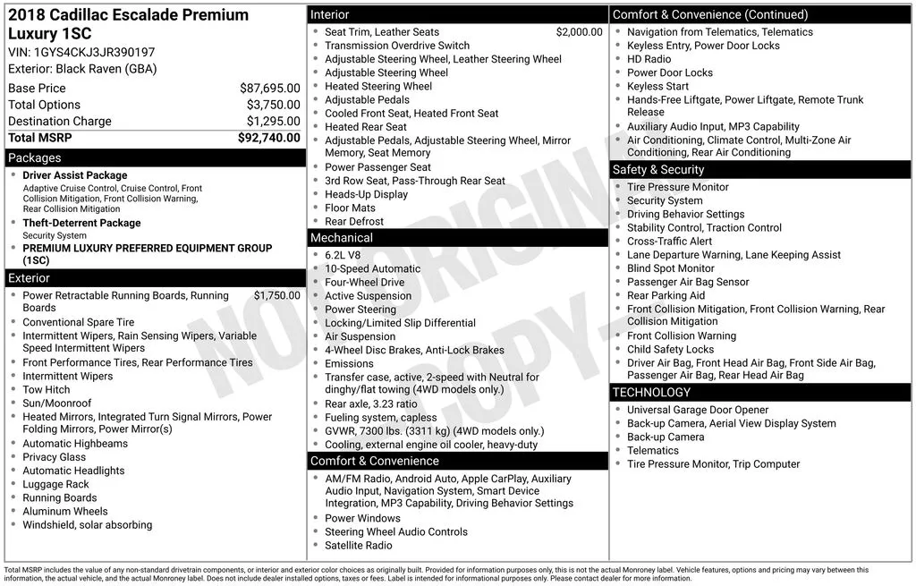 2018 Cadillac Escalade Premium Luxury for sale in Pensacola, FL