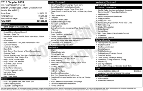 Gray 2015 Chrysler 200 S for sale in Pensacola, FL