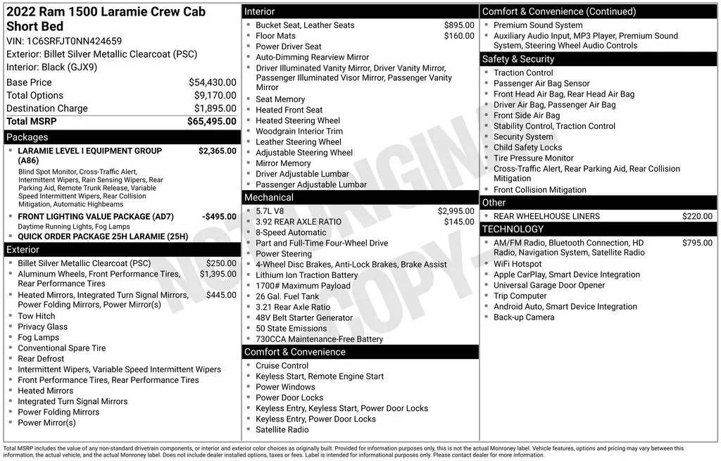 2022 Ram 1500 Laramie for sale in Pensacola, FL
