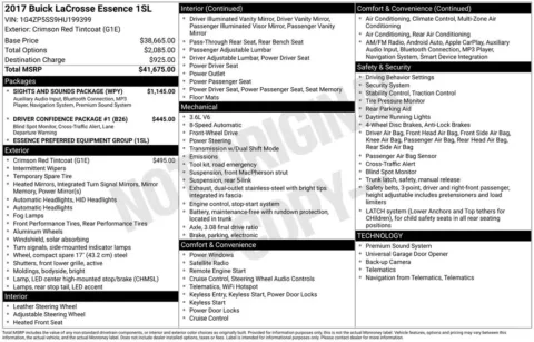 Red 2017 Buick LaCrosse Essence for sale in Pensacola, FL