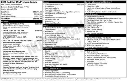 Photos of 2025 Cadillac XT6 Premium Luxury for sale in Pensacola, FL at Step One Cadillac Buick GMC Pensacola