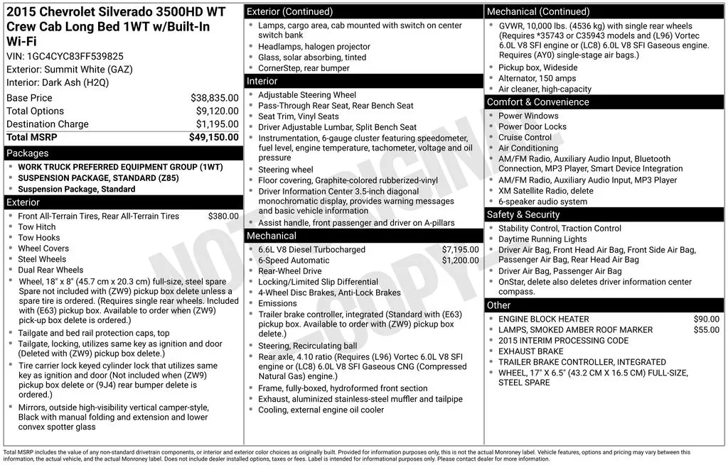 2015 Chevrolet Silverado 3500HD Work Truck for sale in Pensacola, FL