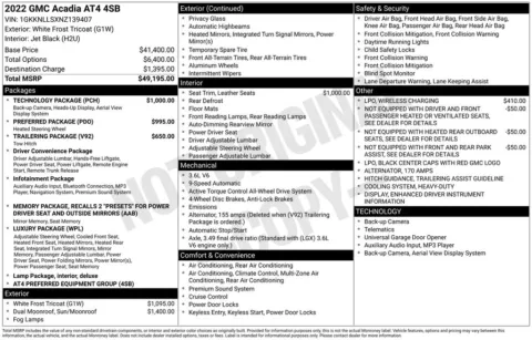 White 2022 GMC Acadia AT4 for sale in Pensacola, FL