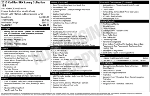 Silver 2013 Cadillac SRX Luxury for sale in Pensacola, FL