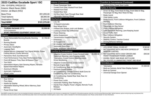 Black 2023 Cadillac Escalade Sport for sale in Pensacola, FL