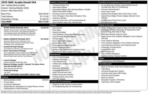 Photos of 2025 GMC Acadia Denali for sale in Pensacola, FL at Step One Cadillac Buick GMC Pensacola