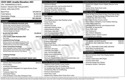 Photos of 2025 GMC Acadia Elevation for sale in Pensacola, FL at Step One Cadillac Buick GMC Pensacola