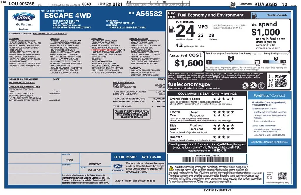 2019 Ford Escape SEL for sale in Pensacola, FL