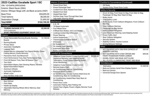 Black 2023 Cadillac Escalade Sport for sale in Pensacola, FL