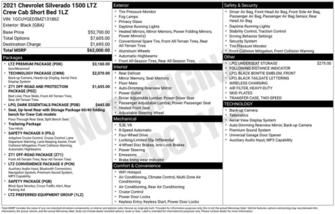 Black 2021 Chevrolet Silverado 1500 LTZ for sale in Pensacola, FL