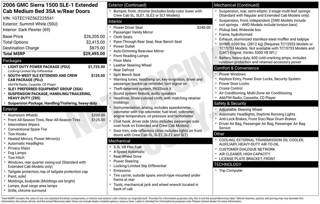 2006 GMC Sierra 1500 SLE1 for sale in Pensacola, FL