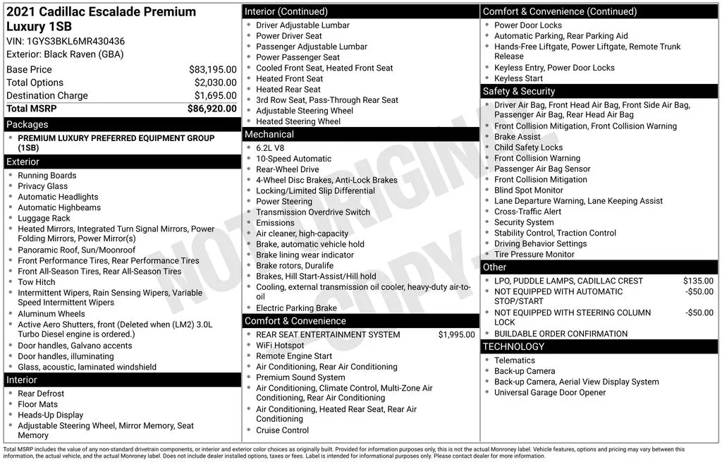 2021 Cadillac Escalade Premium Luxury for sale in Pensacola, FL