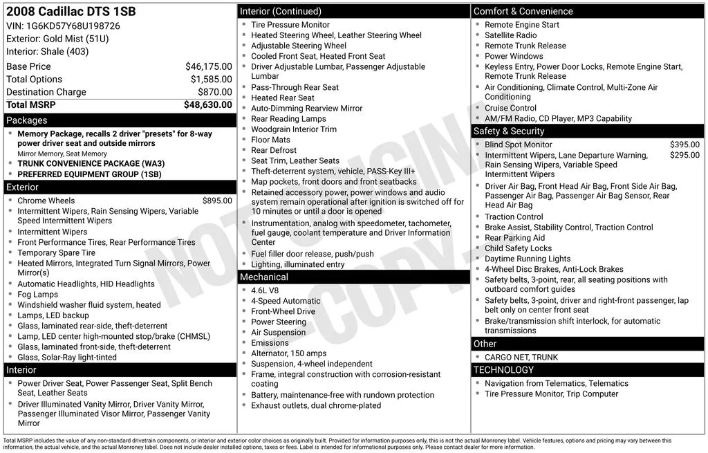 2008 Cadillac DTS for sale in Pensacola, FL