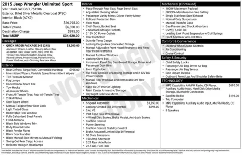 Silver 2015 Jeep Wrangler Unlimited Sport for sale in Pensacola, FL