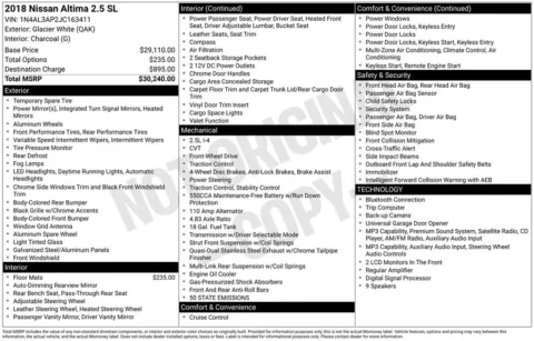 White 2018 Nissan Altima 2.5 SL for sale in Pensacola, FL