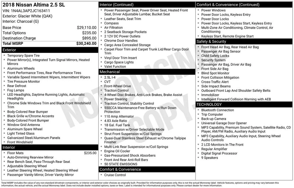 2018 Nissan Altima 2.5 SL for sale in Pensacola, FL