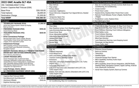 Photos of 2022 GMC Acadia SLT for sale in Pensacola, FL at Step One Cadillac Buick GMC Pensacola