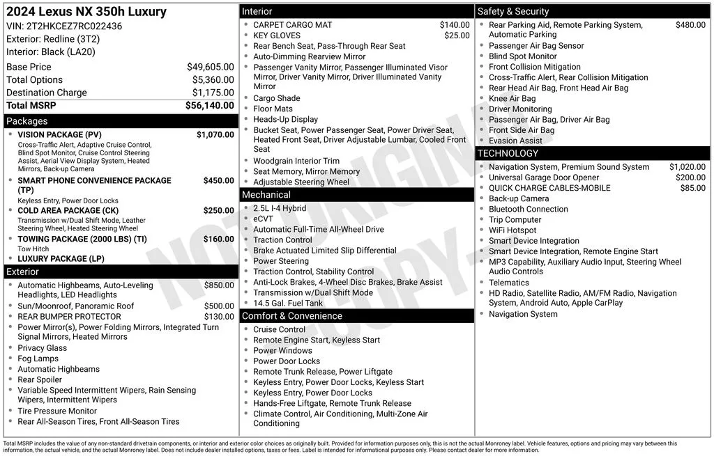 2024 Lexus NX 350h Luxury for sale in Pensacola, FL