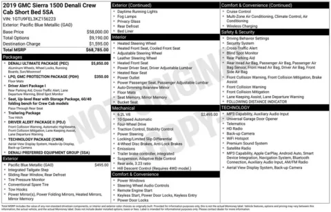 Blue 2019 GMC Sierra 1500 Denali for sale in Pensacola, FL