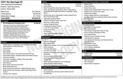 Gray 2021 Kia Sportage EX for sale in Pensacola, FL