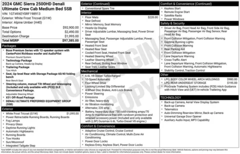 White 2024 GMC Sierra 2500HD Denali Ultimate for sale in Pensacola, FL