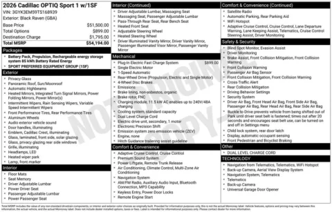Black 2026 Cadillac OPTIQ Sport for sale in Pensacola, FL