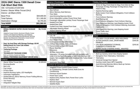 White 2026 GMC Sierra 1500 Denali for sale in Pensacola, FL