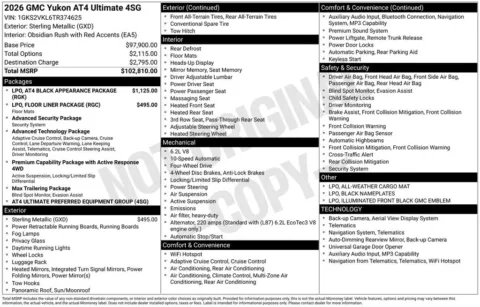 Gray 2026 GMC Yukon AT4 Ultimate for sale in Pensacola, FL
