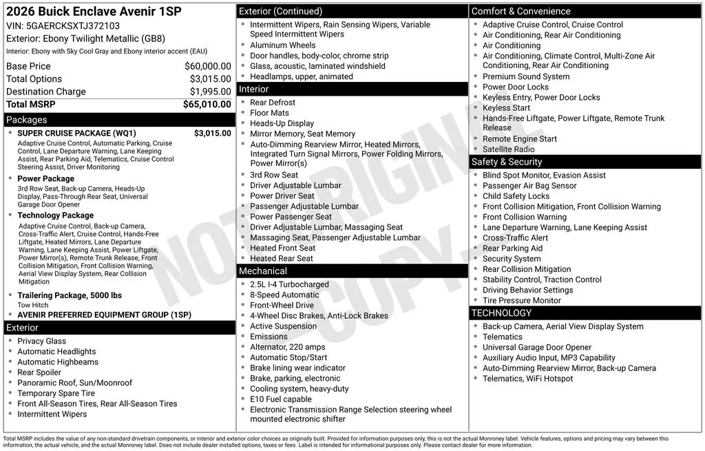2026 Buick Enclave Avenir for sale in Pensacola, FL