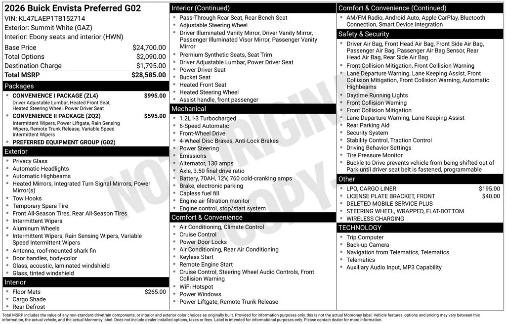 2026 Buick Envista Preferred for sale in Pensacola, FL