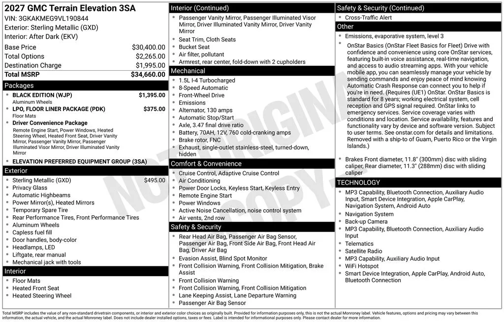 2027 GMC Terrain Elevation for sale in Pensacola, FL