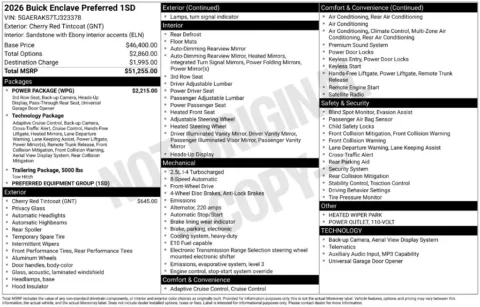Red 2026 Buick Enclave Preferred for sale in Pensacola, FL
