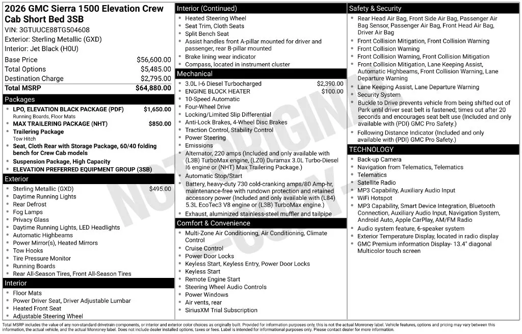 2026 GMC Sierra 1500 Elevation for sale in Pensacola, FL