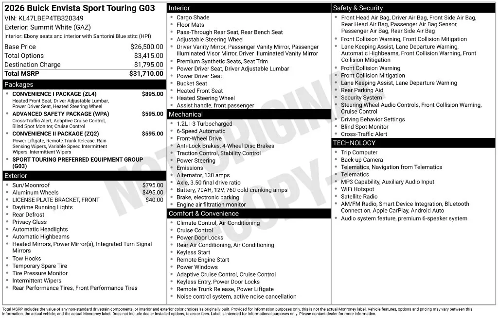 2026 Buick Envista Sport Touring for sale in Pensacola, FL