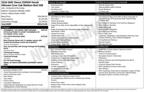 Blue 2026 GMC Sierra 2500 HD Denali Ultimate for sale in Pensacola, FL