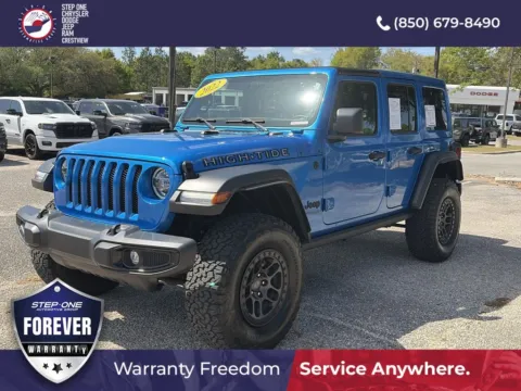 Blue 2022 Jeep Wrangler Unlimited High Tide for sale in Crestview, FL