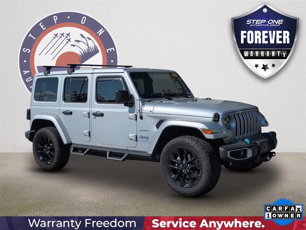 Silver 2023 Jeep Wrangler Sahara 4xe for sale in Crestview, FL