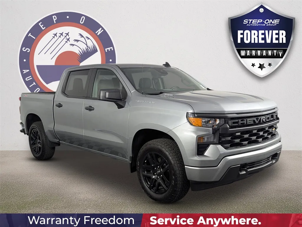 Gray 2025 Chevrolet Silverado 1500 Custom 4x4 for sale in Fort Walton Beach, FL