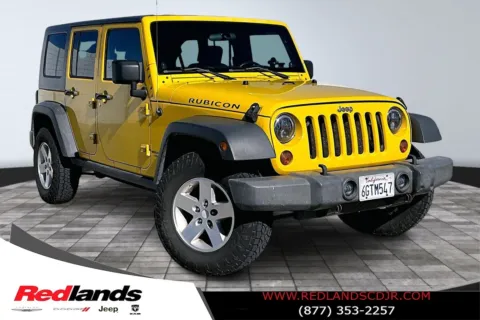 Yellow 2008 Jeep Wrangler Unlimited Rubicon for sale in Redlands, CA