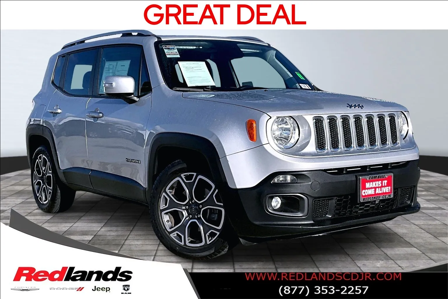 Silver 2018 Jeep Renegade Limited for sale in Redlands, CA