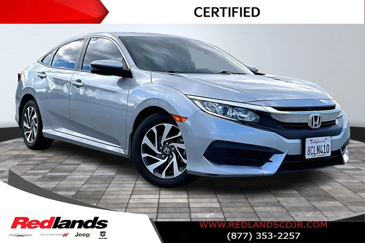 2018 Honda Civic EX for sale in Redlands, CA