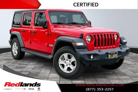 Red 2020 Jeep Wrangler Unlimited Sport S for sale in Redlands, CA
